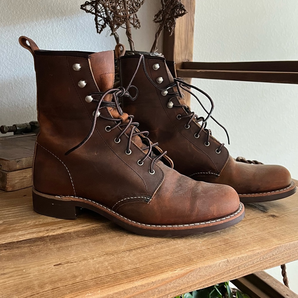 Red Wing Shoes Silversmith Brown Leather Lace-Up Boots